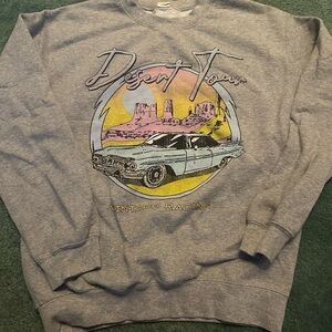 Altar'd State Gray Vintage Racing Crewneck Sweater Size S